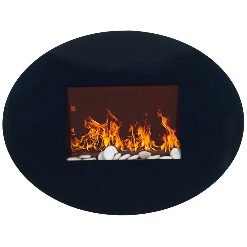 Orren Ellis Rayfield Oval Wall Mounted Electric Fireplace & Reviews